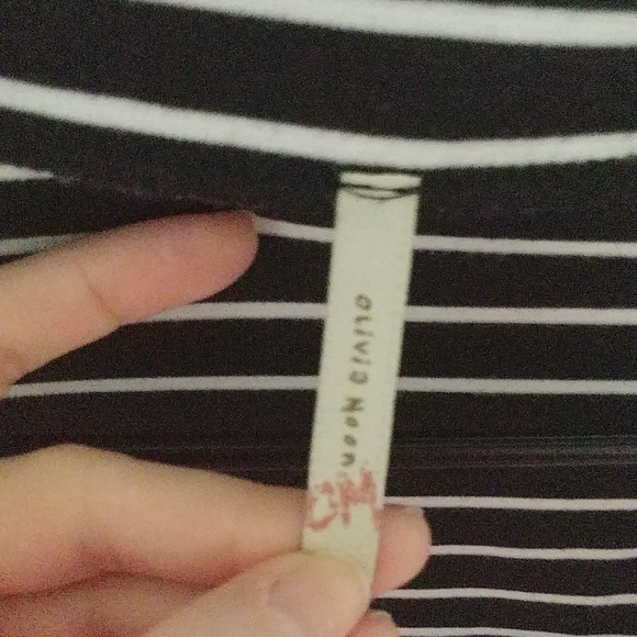 Black white striped peplum blazer style cardigan - Picture 3 of 4